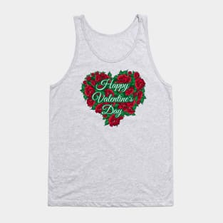 happy valentine day roses heart Tank Top